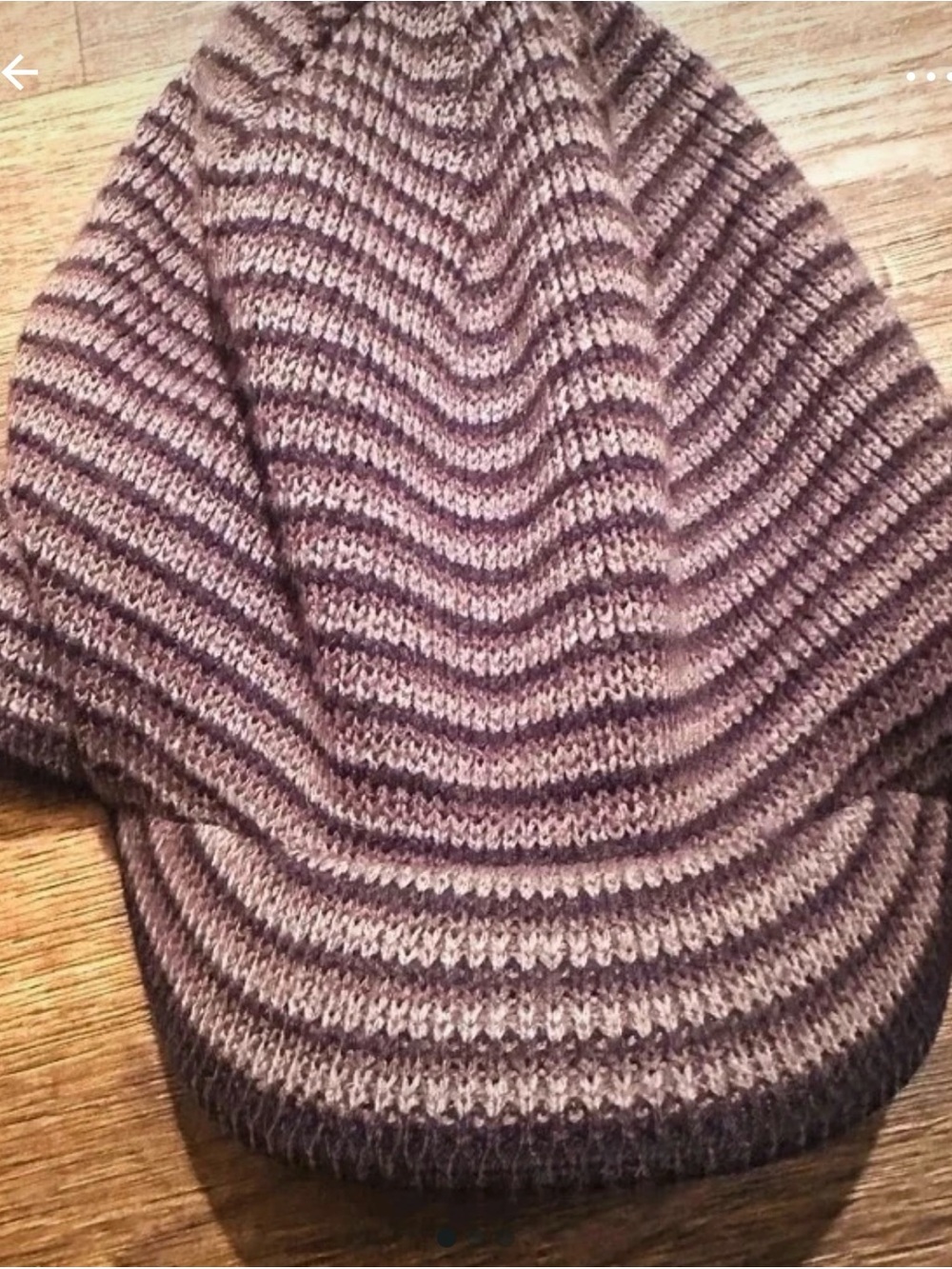 Columbia Striped Knit Poncho in Brown & Cream